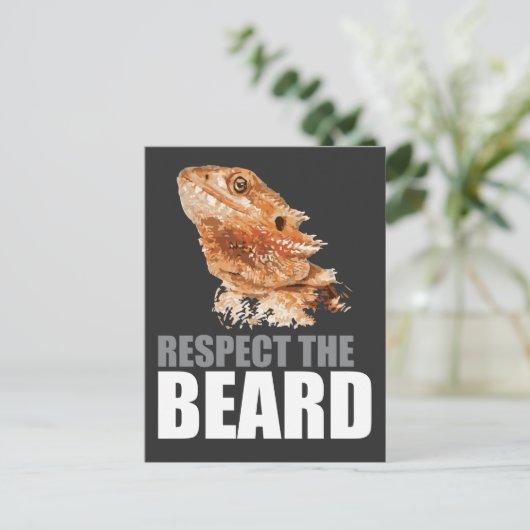 Respektieren Sie den Bart Funny Bartded Dragon Postkarte (Stehend Vorderseite)