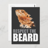 Respektieren Sie den Bart Funny Bartded Dragon Postkarte (Vorne/Hinten)