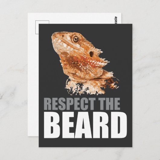 Respektieren Sie den Bart Funny Bartded Dragon Postkarte (Vorne/Hinten)
