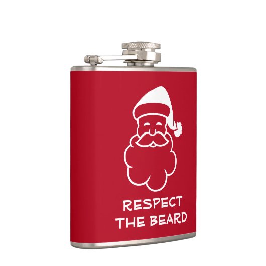 Respektieren Sie den Bart lustige Weihnachtsgeträn Flachmann (Rechts)