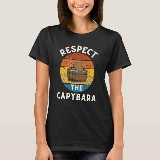 Respektieren Sie den Capybara Rodent Animal Joke P T-Shirt (Vorderseite)
