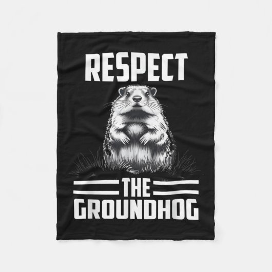 Respektieren Sie den Groundhog Celebrate Groundhog Fleecedecke (Vorderseite)