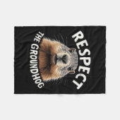 Respektieren Sie den Groundhog Celebrate Groundhog Fleecedecke (Vorderseite (Horizontal))