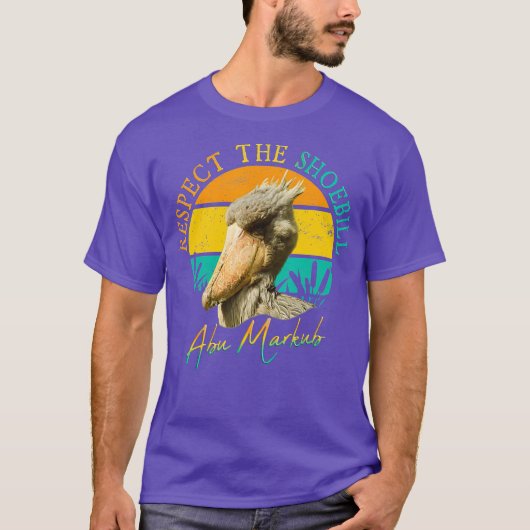 Respektieren Sie den Shoebill Stork Art Abu Markub T-Shirt (Vorderseite)