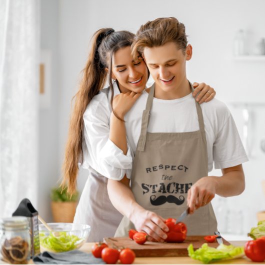 Respektieren Sie den Stache Mustache Retro Lange Schürze