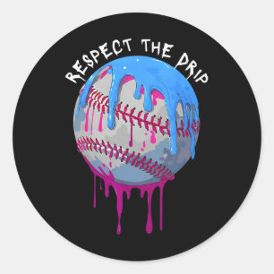 Respektieren Sie den Tropfen Baseball Ice Cream Tr Runder Aufkleber
