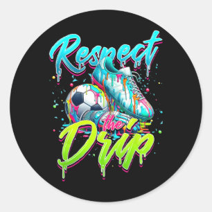 Respektieren Sie den Tropfen Soccer Ice Cream Trop Runder Aufkleber
