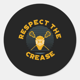 Respektieren Sie die Crease Lacrosse Goalie Runder Aufkleber