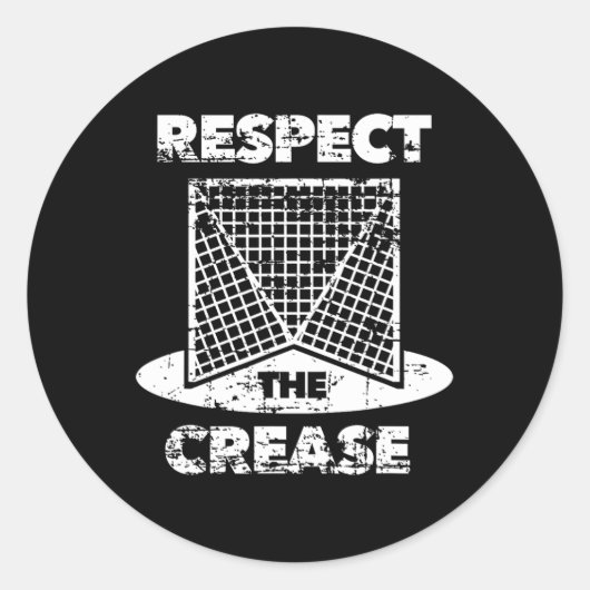 Respektieren Sie die Crease Lacrosse Lax Goalie Runder Aufkleber (Vorderseite)