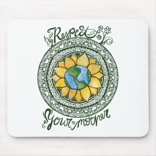 Respektieren Sie Ihre Mutter Erde Tag Mandala Mousepad (Vorne)