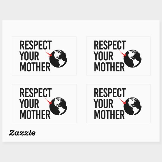 Respektieren Sie Ihre Mutter Rechteckiger Aufkleber (Blatt)