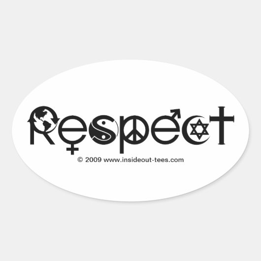 Respektieren Sie Mutter Erde - Recycle retten den  Ovaler Aufkleber (Vorderseite)