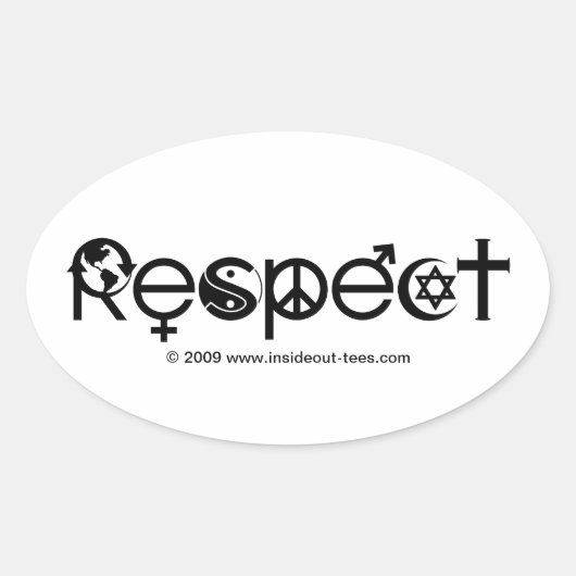 Respektieren Sie Mutter Erde - Recycle retten den Ovaler Aufkleber (Vorderseite)