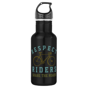 Respektieren von Fahrradfahrern Edelstahlflasche