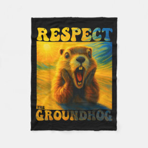 Respektiert das Murmeltier Lustiger Waldmurmeltier Fleecedecke