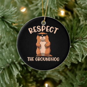 Respektiert das Murmeltier - Waldmurmeltier Murmel Keramik Ornament