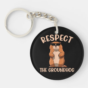 Respektiert das Murmeltier -Woodchuck Murmeltierta Schlüsselanhänger