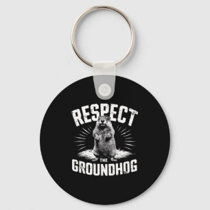 Respektiert den Groundhog Ground Hog Tag Woodchuck Schlüsselanhänger
