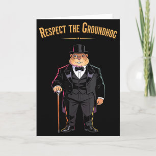Respektiert den Groundhog Lustiger Woodchuck und M Karte