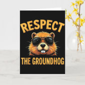 Respektiert den Waldmurmeltiertag _2  Karte (Gelbe Blume)