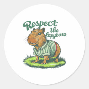 Respektiert die Capybara - Lustiges Foto Nagetier  Runder Aufkleber