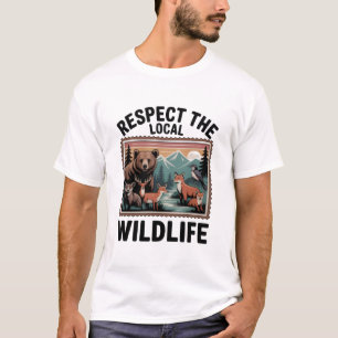 Respektiert die einheimischen Wildtiere – Briefmar T-Shirt