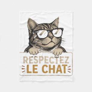 Respektiert die Katze – Illustration einer Katze m Fleecedecke