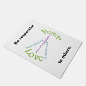 Respektierter Frieden Liebe Freundlichkeit Doormat Fußmatte (Schrägansicht)