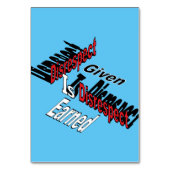 Respektlosigkeit wird verdient tischnummer (Rückseite)