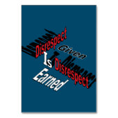 Respektlosigkeit wird verdient tischnummer (Vorderseite)