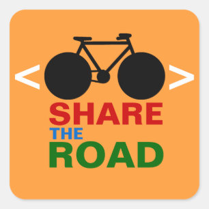 Respektradfahrerzeichen Quadratischer Aufkleber