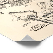 Respirator 1911 Patent Art Old Peper Poster (Ecke)