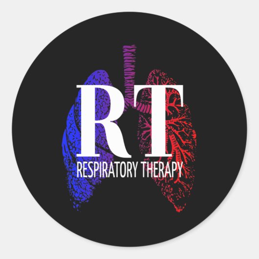 Respiratorische Therapie rt rt Crt Lung Runder Aufkleber (Vorderseite)
