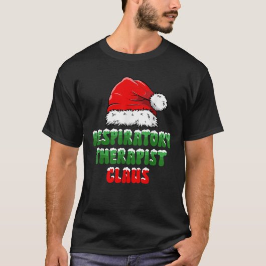 Respiratorischer Therapeut Claus Weihnachtsmannmüt T-Shirt (Vorderseite)