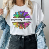 Respiratorischer Therapeut Regenbogen Sonnenblume T-Shirt