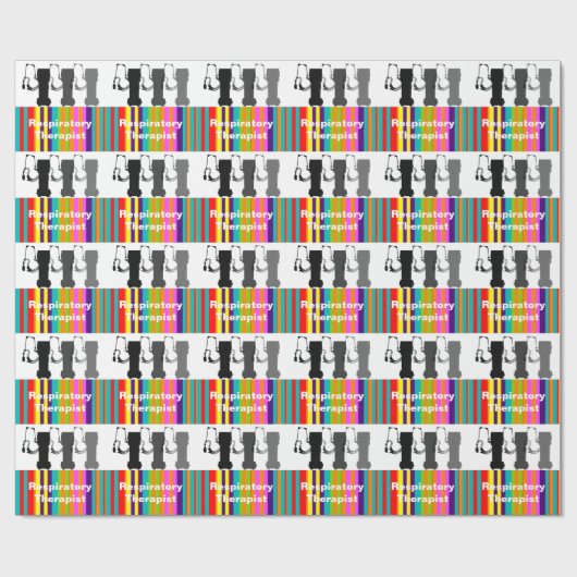 Respiratory Therapist Ventilatory Gift Wrap Stripe Geschenkpapier (Flach)