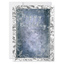 Resplandor Floral Retro: Feliz Cumpleaños