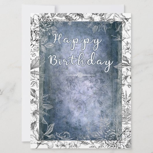 Resplandor Floral Retro: Feliz Cumpleaños (Vorderseite)