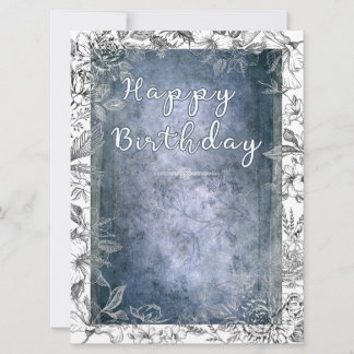 Resplandor Floral Retro: Feliz Cumpleaños