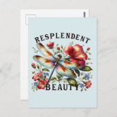 Resplendent Beauty - Künstlerische Libelle Postkarte (Vorne/Hinten)