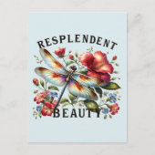 Resplendent Beauty - Künstlerische Libelle Postkarte (Vorderseite)