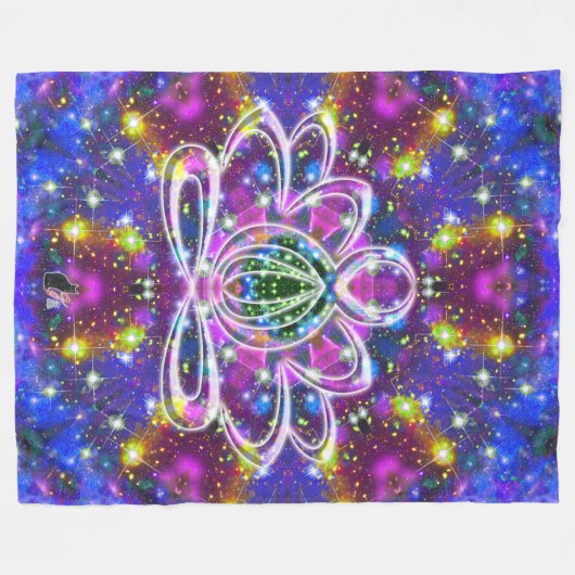 Resplendent Zen Lotus Fleecedecke (Vorderseite (Horizontal))
