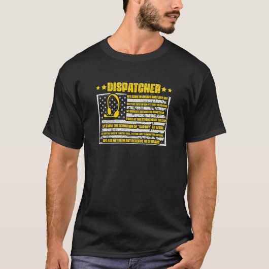 Responder Dispatch Operator Yellow 911 Dispatcher T-Shirt (Vorderseite)