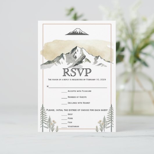 Response Card RSVP Karte (Stehend Vorderseite)