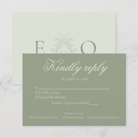 Response Card RSVP Karte (Vorne/Hinten)