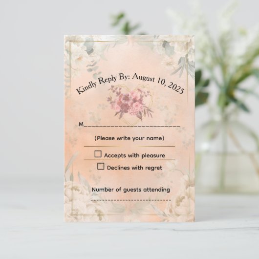 Response Card RSVP Karte (Stehend Vorderseite)