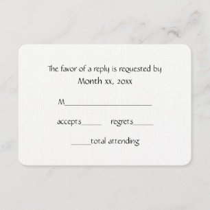 Response Cards Winter White für Hochzeiten Nr. 2 RSVP Karte