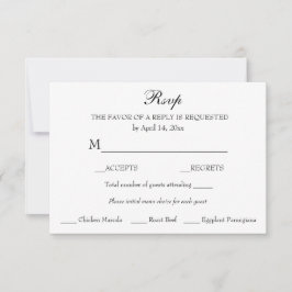 Response UAWG Minimalistisch Classic Elegant RSVP Karte