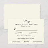 Response UAWG Minimalistisch Classic Elegant RSVP Karte (Vorne/Hinten)
