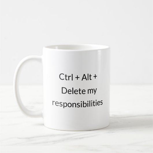 Responsibility Escape Plan - Tech Spaß Tasse (Links)